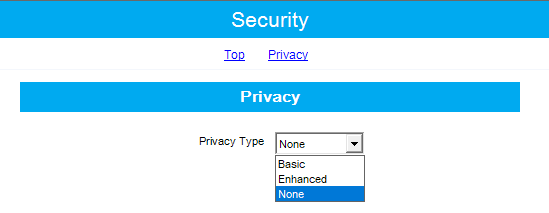 Conventional repeater security settings