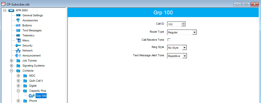 Capacity plus subscriber group call configuration