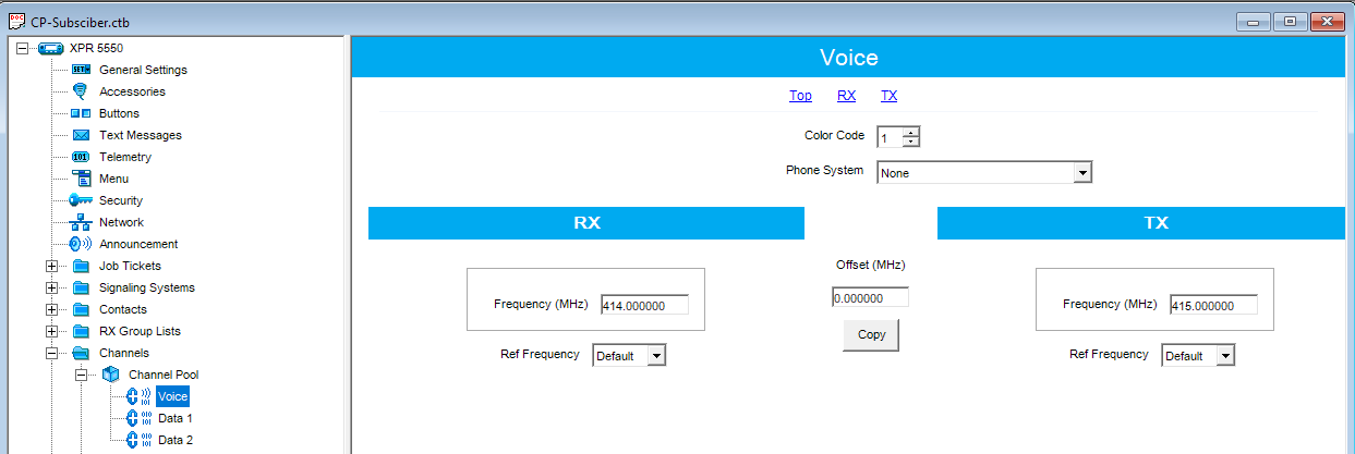 Capacity plus subscriber voice channel configuration.