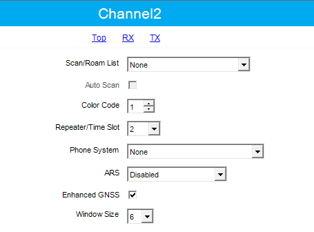 Secondary channel configuration