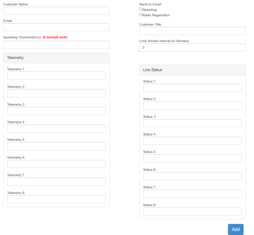 Adding a customer form overview